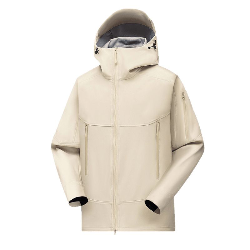 Three-Proof Outdoor Soft Shell Hooded Jacket Couple New Spring And Autumn Sports Waterproof Coat Unisex Trendy_voghion.com