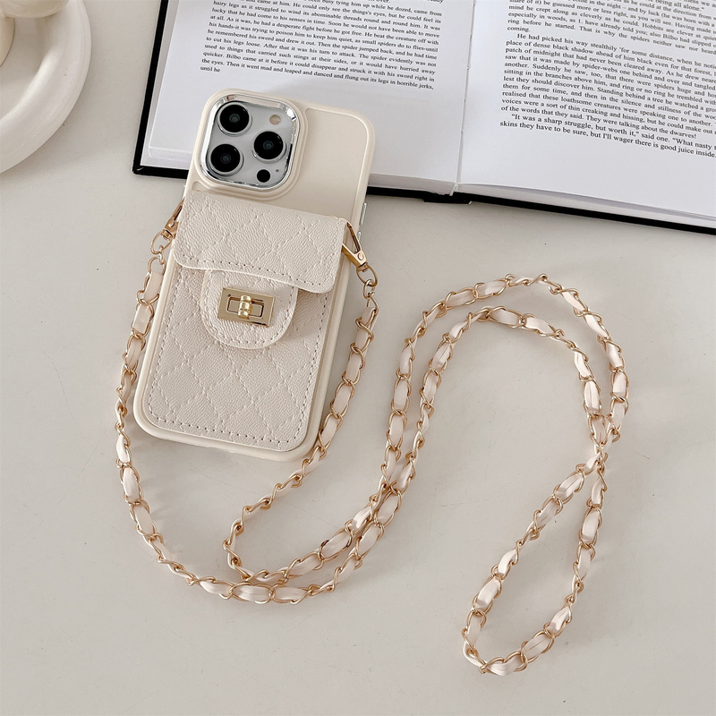 Mobile Phone Case Diagonal Card Holder Suitable For Apple 14Promax Mobile Phone Case Iphone13 Strap 12 Light Luxury 11/xs_voghion.com