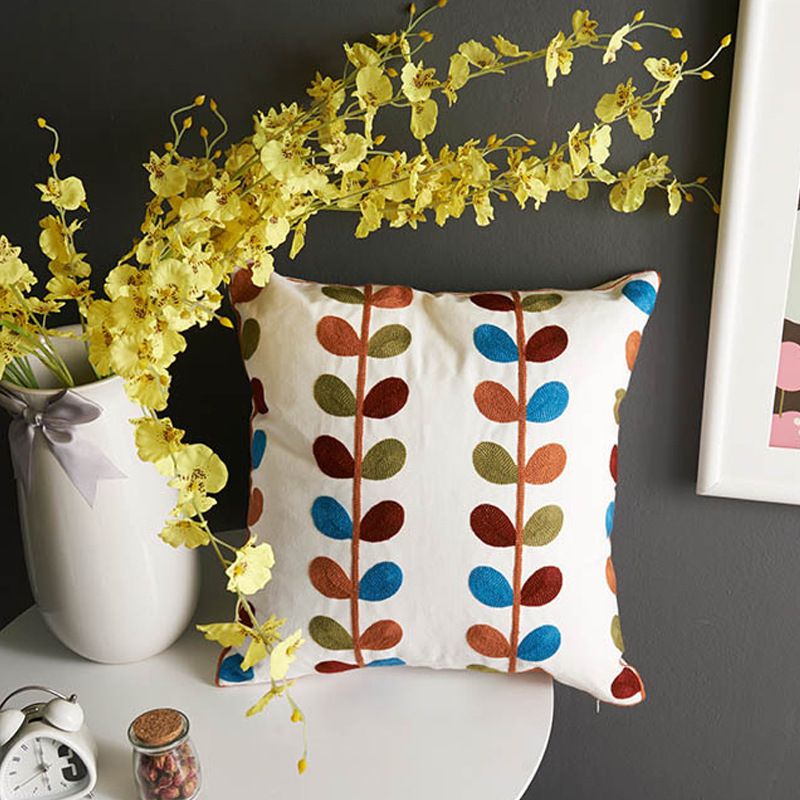 Factory direct high-grade cotton towel embroidery sofa pillow case flower and bird cotton embroidery cushion gift customization_voghion.com