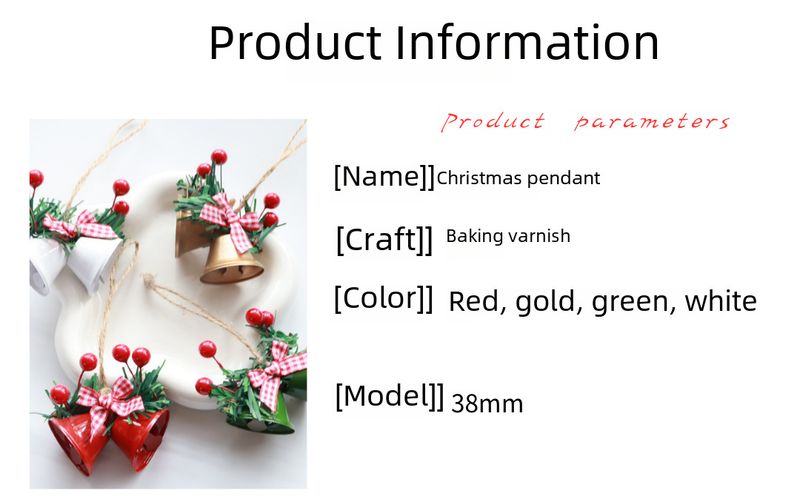 Weihnachtsdekoration Doppelhornglocke Fenster Weihnachtsbaum Anhänger handgemachtes DIY Zubehör Metallglockenanhänger_voghion.com