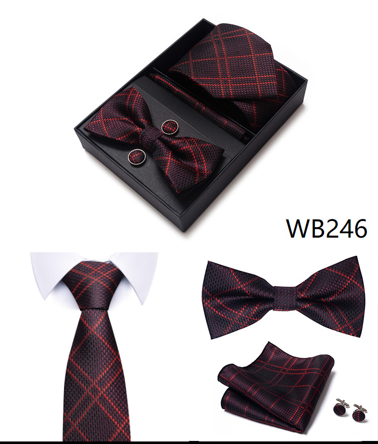 Gravatas e lenços masculinos, conjunto de gravatas masculinas, caixa de presente, 6 peças, gravata formal de negócios, fabricante de guangzhou_voghion.com