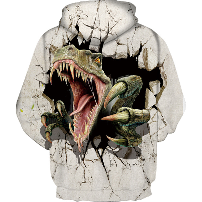 Children's Hoodie Men's Dinosaur Print Top Children's Hoodie_voghion.com