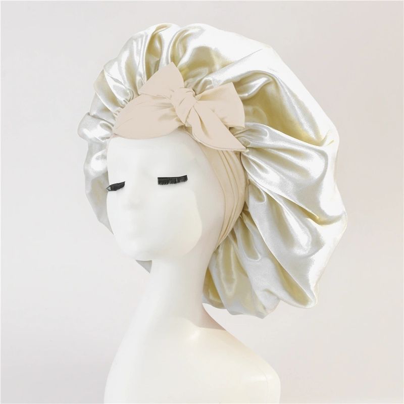 Cappello da sera con fiocco elastico, cappello da parrucchiere a tesa larga, cappello rotondo con fiocco in nastro elastico_voghion.com