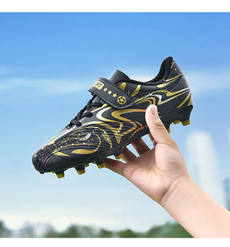 C Luo Children's Professional Long Nail Football Shoes Boys Primary School Boys Game Training Special Broken Nail Sneakers Men_voghion.com