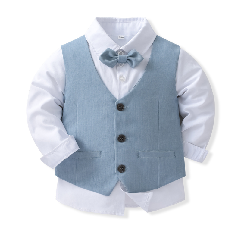 Kinderjurk, driedelig pakgilet, bloemenjurk in kinderstijl_voghion.com