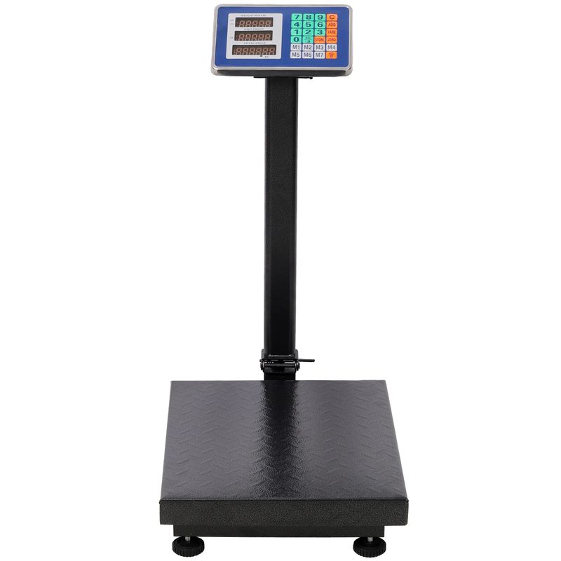 660lbs Weight Computing Digital Scale Floor Platform Scale,0.1 Lbs Accuracy Computing Floor Scale With LB/KG, Tare, Price Calculator, Black Color_voghion.com