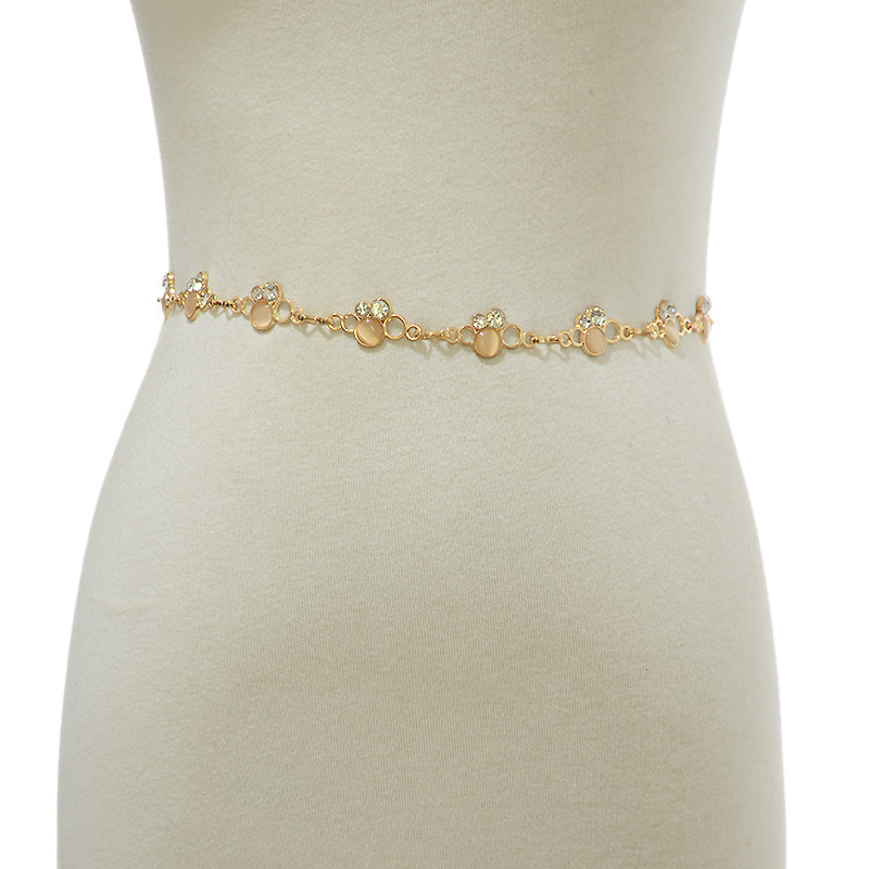 New Body Accessories Waist Chain, Solid Color Rhinestone Inlaid With Versatile Dance Clothing, Fashion Belt_voghion.com