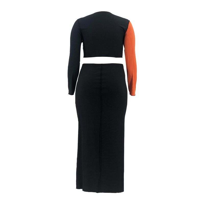 Damen-Spleißfarben-Mode, sexy Plus-Size-Mode-Freizeitanzug_voghion.com