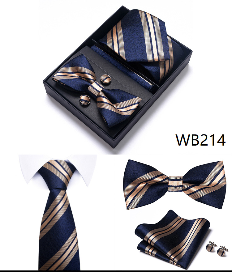 Gravatas e lenços masculinos, conjunto de gravatas masculinas, caixa de presente, 6 peças, gravata formal de negócios, fabricante de guangzhou_voghion.com