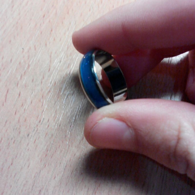 2025 Fashion Style Rustfrit stål farveskiftende stemnings-/følelsesring, temperatur, 6 mm bredde, smarte smykker_voghion.com
