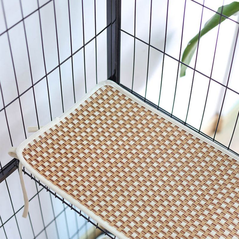 Summer Rattan Cat Cage Platform Pet Rabbit Nest Sleeping Dog Bed Cooling Mat_voghion.com