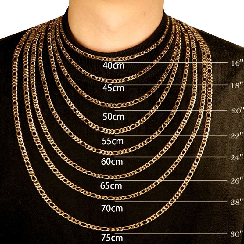 Stainless Multi-layer Steel NK Figaro Chain Layered Plated Simple Jewelry Men's Hip-hop Cuban Necklace_voghion.com