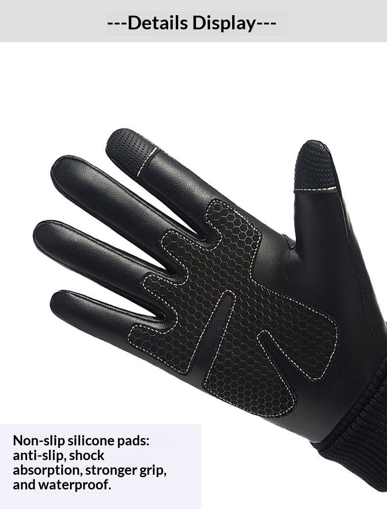 QFV50704555550<== Nuovi guanti da uomo in pelle foderati in pile caldo autunno inverno, due dita esposte, antivento, impermeabili, antiscivolo, adatti_voghion.com