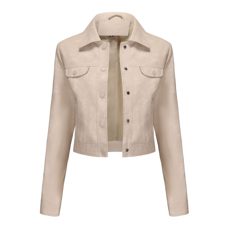 Women's Lightweight Faux Leather Jacket With Multiple Pockets - Stylish Casual Open Front Coat For Everyday Wear (Available In 8 Colors)_voghion.com