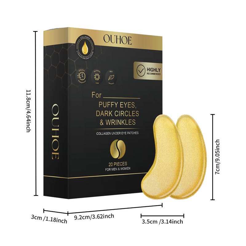 Gouden oogmasker, hydraterend en vochtinbrengend, hydrateert de huid rond de ogen op milde wijze, nicotinamide-essence, huidverzorgingsoogmasker_voghion.com