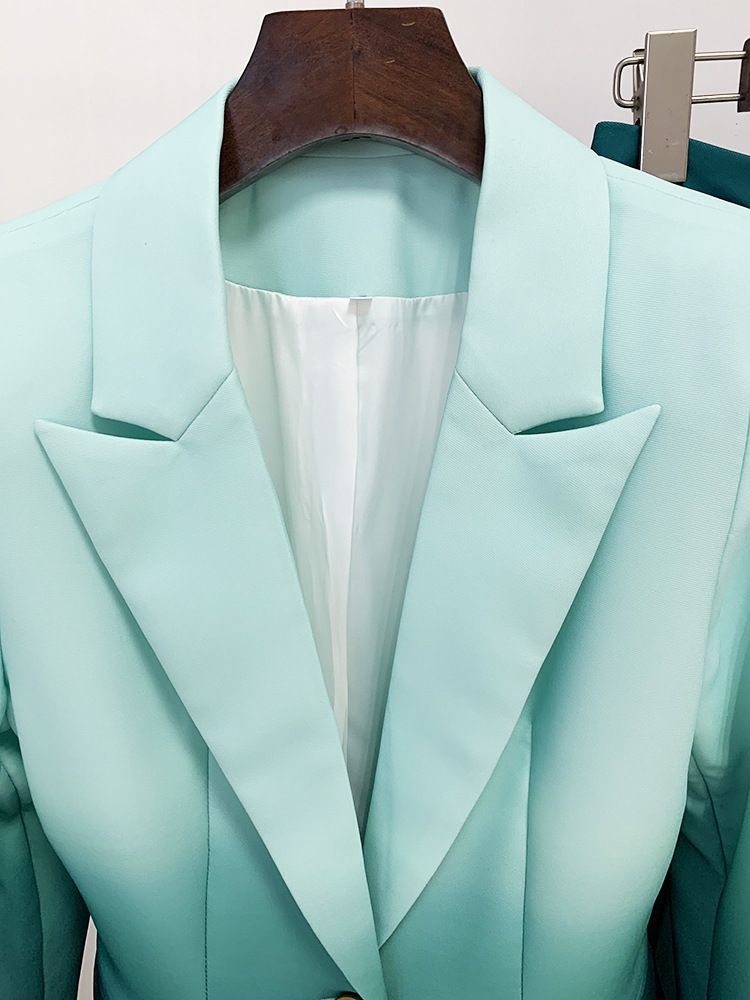 Costum slim cu pantaloni evazați, costum din două piese, pentru femei, la modă, cu gradient de temperament_voghion.com