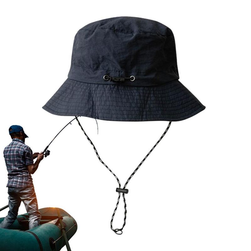 Vente chaude imperméable à large bord pliable seau avec crochet respirant chapeau de pêcheur pour hommes femmes_voghion.com