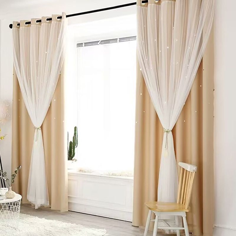 Transparante en semi-verduisterende kantgordijnen met gradiëntontwerp - Moderne Scandinavische raamgordijnen voor woonkamer, slaapkamer, keuken - Polyesterstof_voghion.com