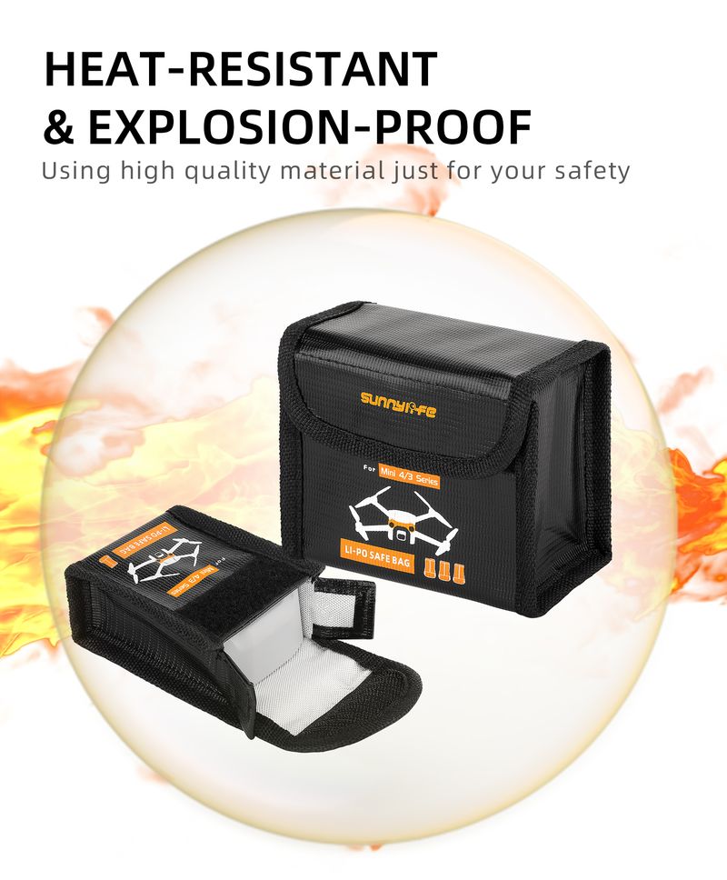 Drone LiPo Safe For 4 PRO Explosion-proof Protective Bag Battery Storage Case For DJI MINI Pro/Mini 3_voghion.com
