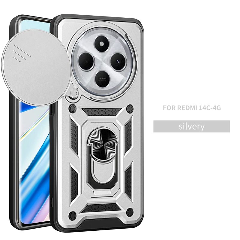 Til Xiaomi Redmi 14C Etui Magnetisk Ringholder Armor Stødsikkert Coque Til Redmi14C 14 C Redmy 14C Linsebeskyttelsescover_voghion.com