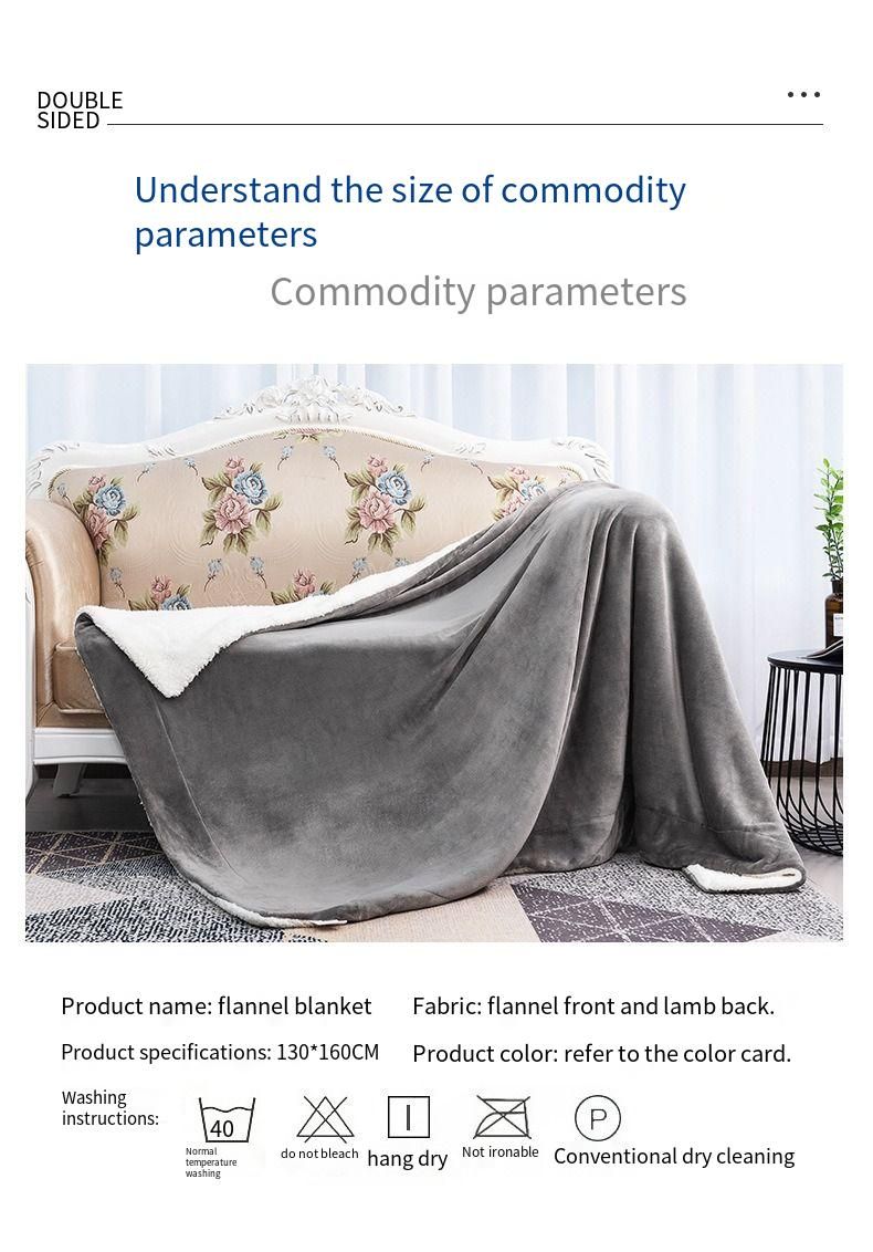 Popular Sherpa Lamb Fleece Blanket Thickened Double Flannel Blanket Spot_voghion.com