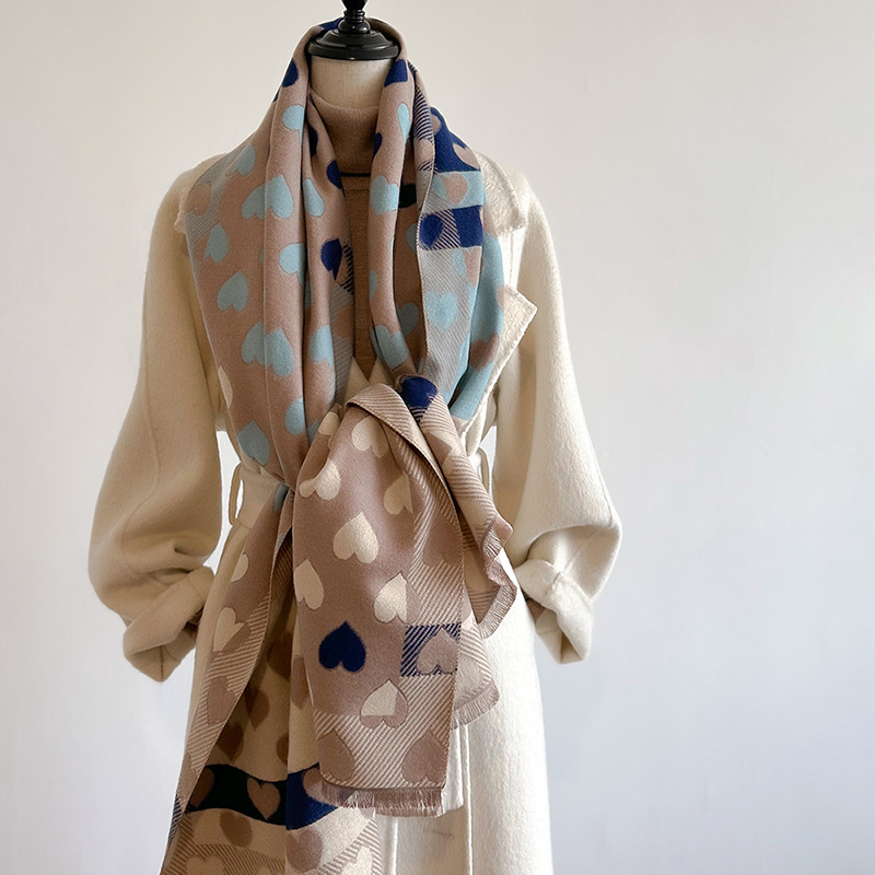 Winter Kasjmier Sjaal Vrouwen Liefde Patroon Afdrukken Ontwerp Warme Pashmina Deken Sjaals Vrouwelijke Sjaal Wraps Dikke Foulard_voghion.com