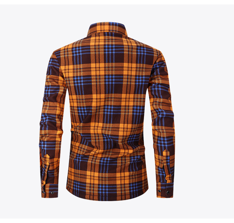 Camicia in flanella da uomo – Calda e accogliente camicia scozzese a maniche lunghe (11 colori) – Casual invernale foderata in pile (dalla S alla XXXL)_voghion.com