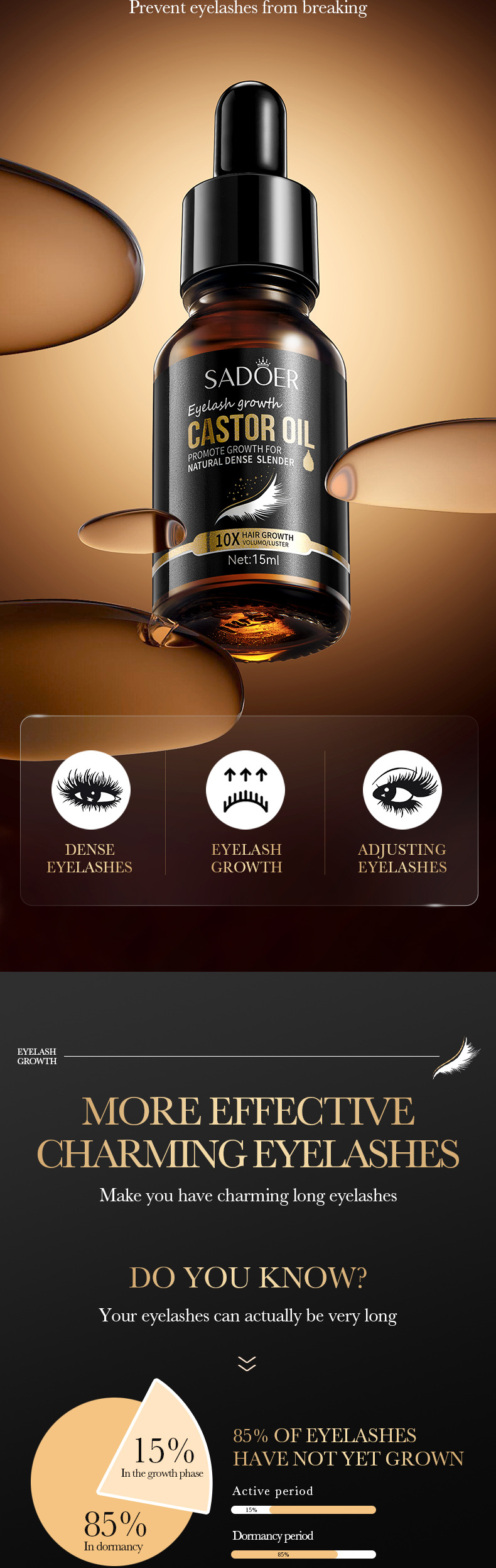 SADOER Makeup Castor Oil Mascara bieza un gara šķidrā skropstu tuša_voghion.com