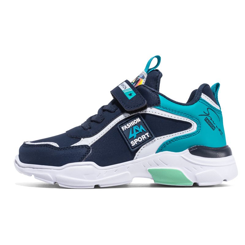 Non-slip Thick Soles Lace-up Velcro Booster Running Shoes For Boys_voghion.com