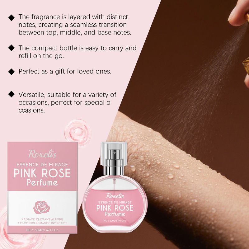 Rose Pink Natürlicher Blumenduft Frisch Langanhaltender Eleganter Charme Tragbare Nachfüllpackung Romantischer Duft_voghion.com
