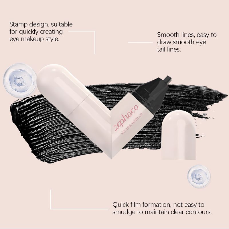 Zephoco Black Stamp, einfach aufzutragender und wischfester Make-up-Stift, doppelseitiger Eyeliner_voghion.com