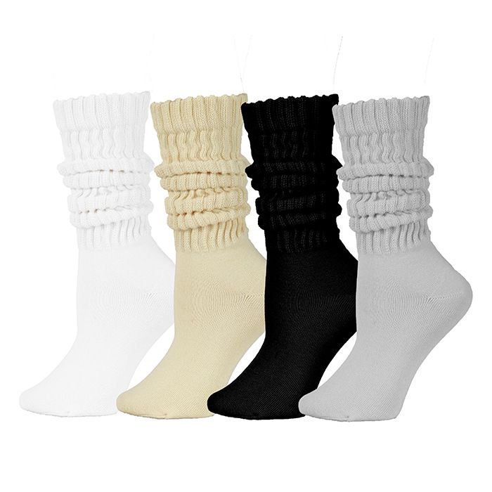 Chaussettes mi-mollet tendance pour femme, style printemps-été 2025d, quatre couleurs_voghion.com