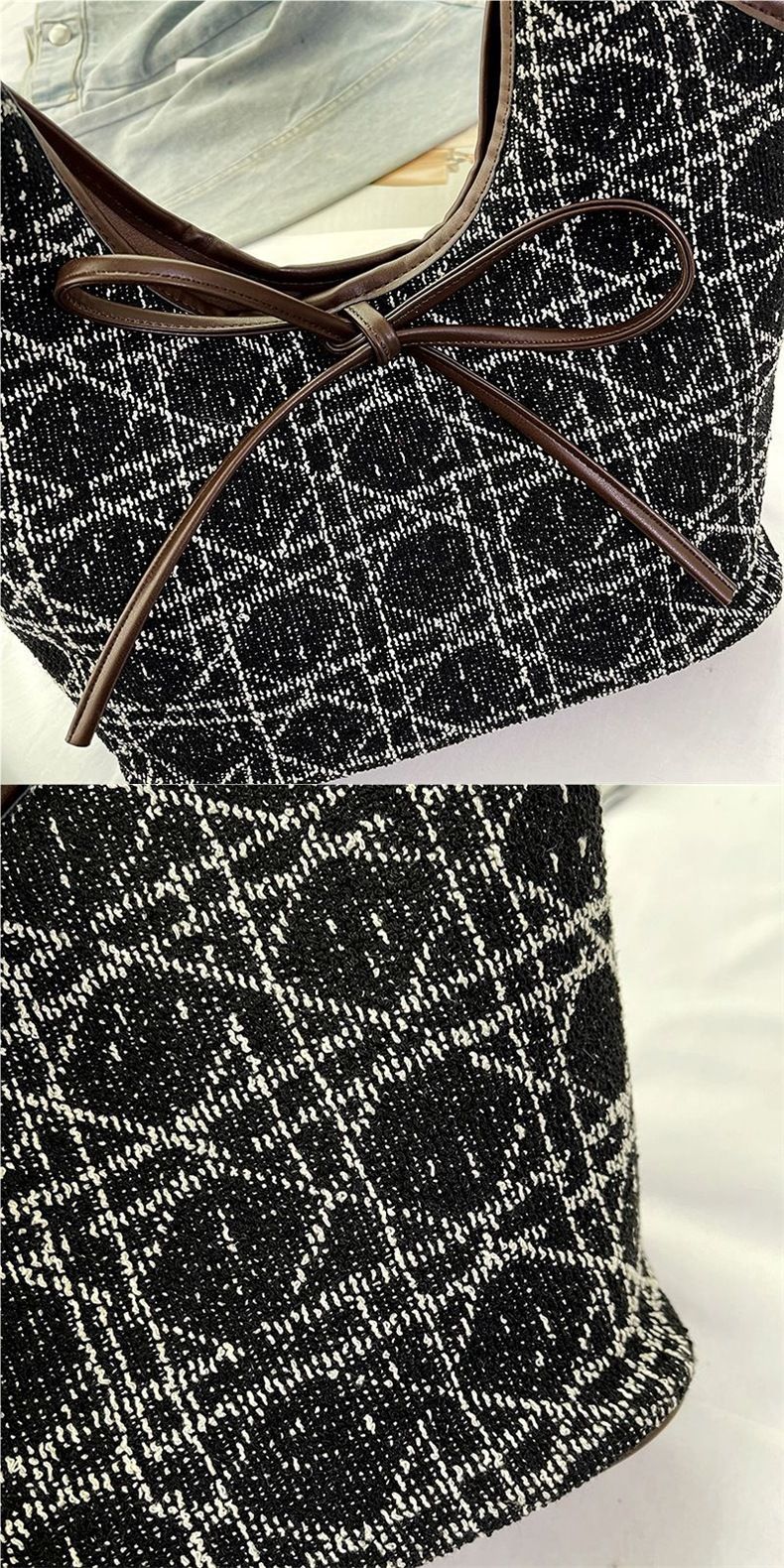 2025 New Zipper Shoulder Bag Women's Commuter Crossbody Bag Black Tote Bag Versatile_voghion.com