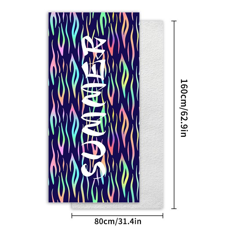 Telo mare ad asciugatura rapida - Flanella bifacciale con stampa colorata (super assorbente, leggero e compatto, perfetto per viaggi, piscina e vacanze)_voghion.com