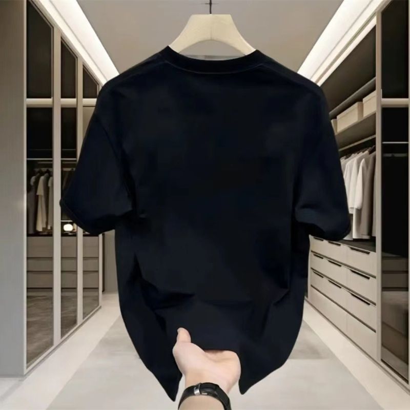 Men's Clothing Plus Size Cotton Round Neck Short Sleeve Large Size New Simple Versatile Men's Short T Shirt_voghion.com