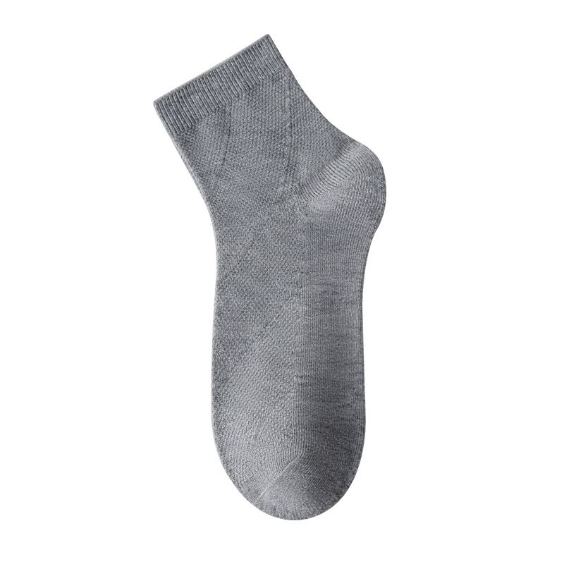2025e Tube Four Seasons Mesh Breathable Summer Thin Deodorant Combed Cotton Men's Short Socks_voghion.com
