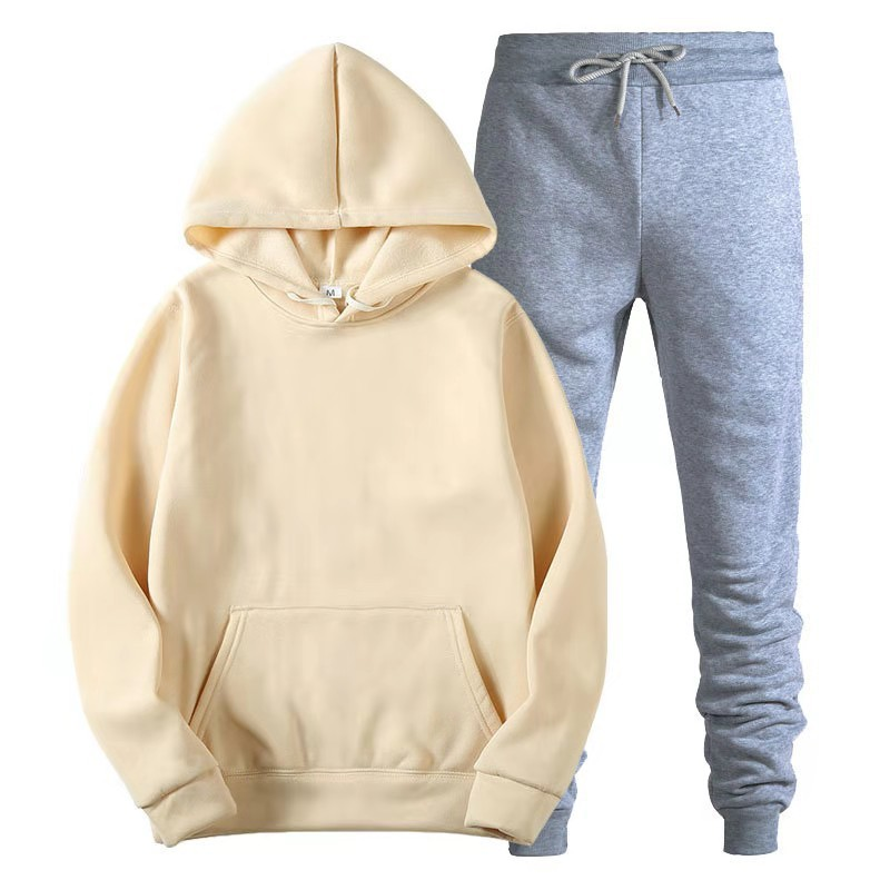 Set maglione sportivo pullover Felpa con cappuccio da uomo in pile moda_voghion.com