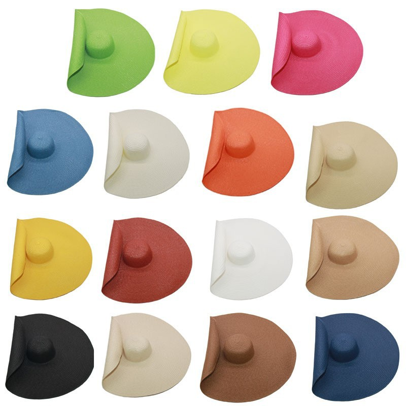 Cappello da spiaggia pieghevole Ins, da donna, in paglia oversize, con tesa larga 70 cm, protezione solare_voghion.com