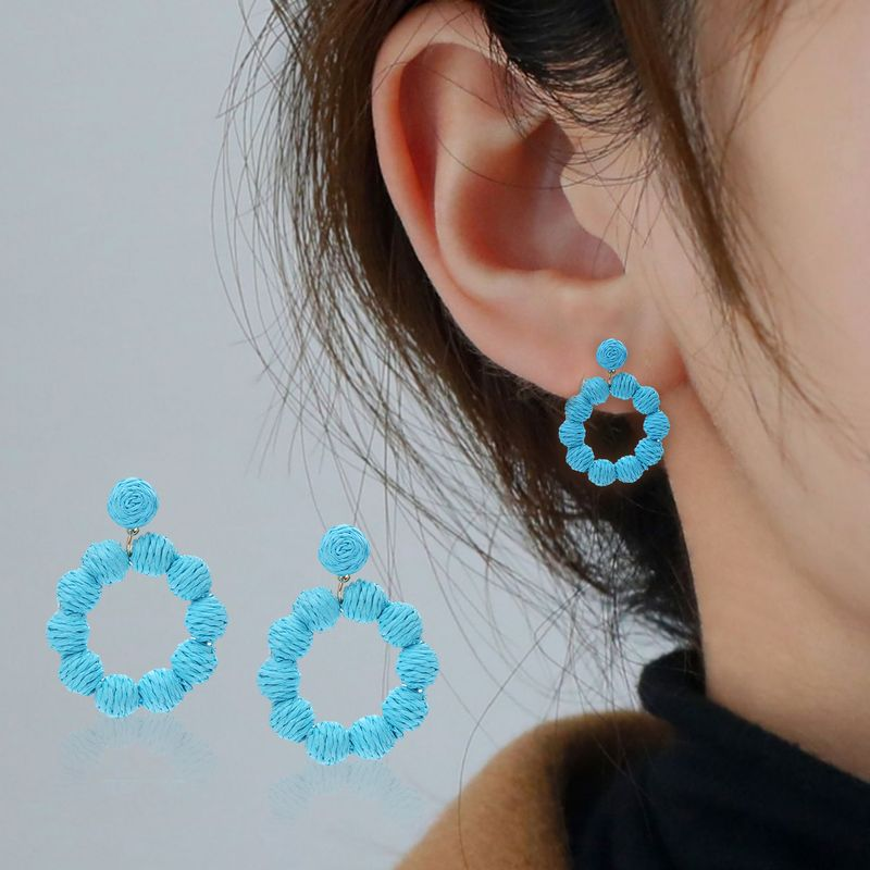 Yamaler 1 Paar tropfenförmige, runde Ohrringe im Urlaubsstil, baumelnde Ohrringe für den Urlaub_voghion.com