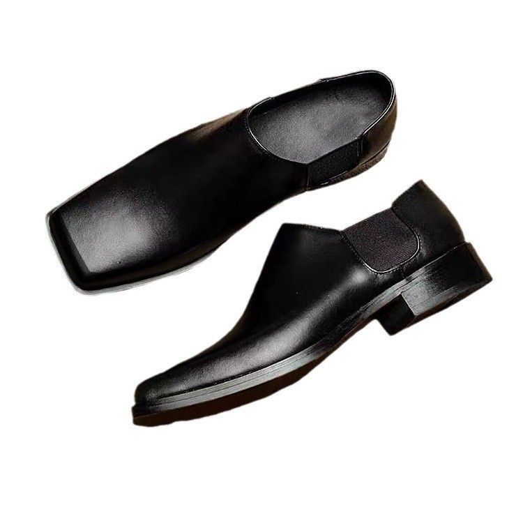 Winterlicher Lederschuh im britischen Stil mit quadratischer Zehenpartie für Männer und Frauen, lässige Einfuß-Loafer, Nischen-Derby-Schuhe für Herren_voghion.com