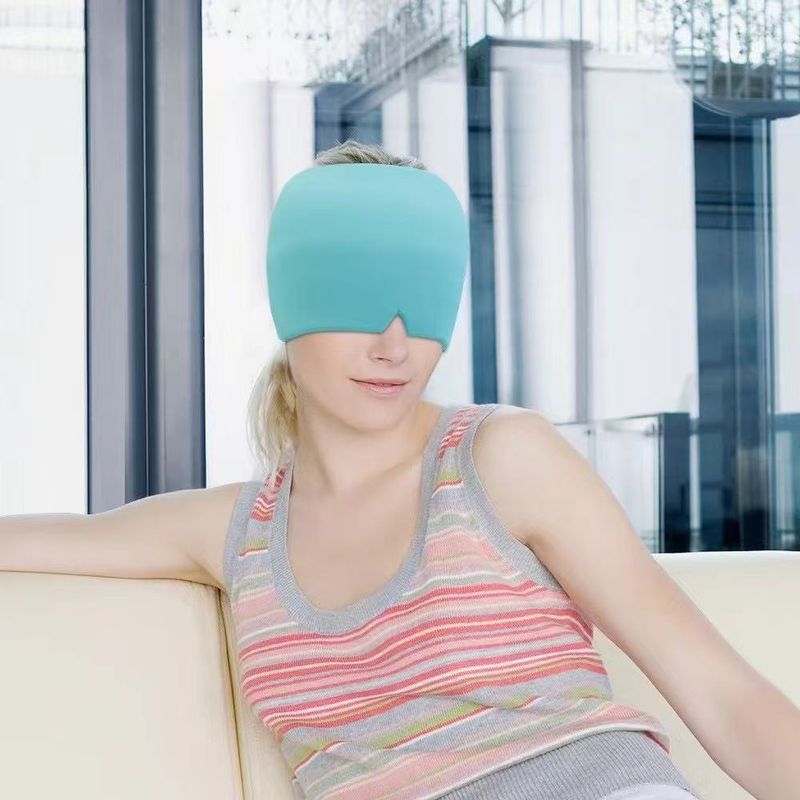Vendaje de hielo para la cabeza para migrañas al aire libre - Mascarilla de gel congelable para dolores de cabeza tensionales, presión sinusal y ojos hinchados | Lavable a máquina con cierre de velcro_voghion.com