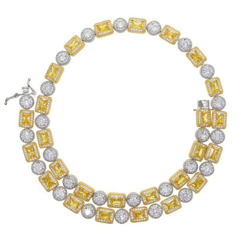 8mm ronde rechthoekige zirkoon ketting hiphop modetrend koppel ketting_voghion.com
