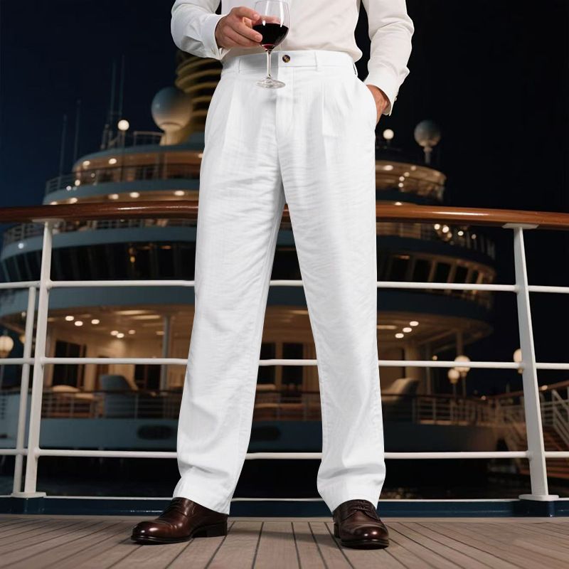 Herrenbekleidung Herren Freizeithose Sommer Dünne Lose Gerade Business Anzughose Herren_voghion.com