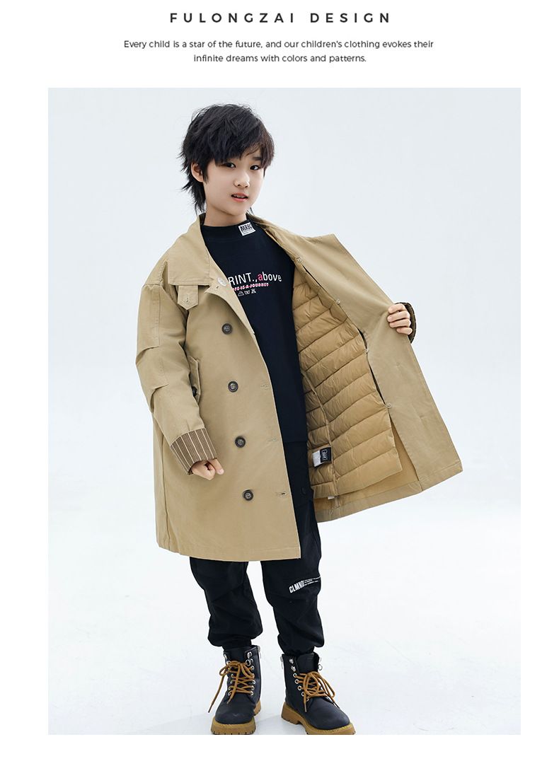 2025 New Three In One Down Cotton Jacket Long Boy Thick Warm Cotton Jacket Middle And Large Children Handsome Cotton Jacket_voghion.com