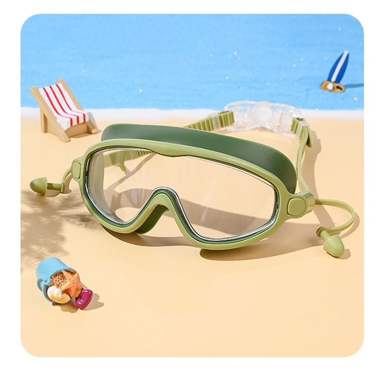 Universelle Schwimmbrille für Erwachsene für Männer und Frauen, HD-wasserdicht, beschlagfrei, großer Rahmen mit Ohrstöpseln, professionelles Schwimmen_voghion.com