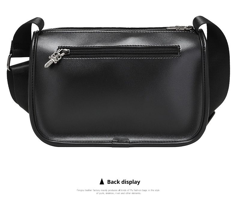 Borsa a tracolla firmata da uomo, design personalizzato con teschio, grande capienza, piccola borsa quadrata alla moda, borsa a tracolla versatile per uomo e donna._voghion.com