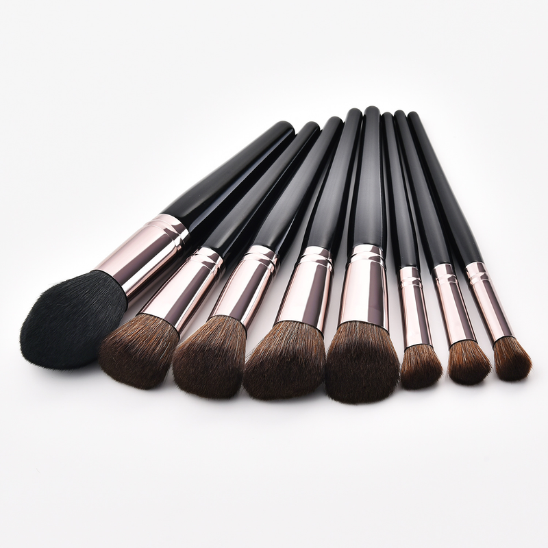 8-teiliges Make-up-Pinsel-Set, Make-up-Tools, Puderpinsel, schwarzer schwangerer Bauch, Tasche, Yuncai-Set GUJHUI_voghion.com