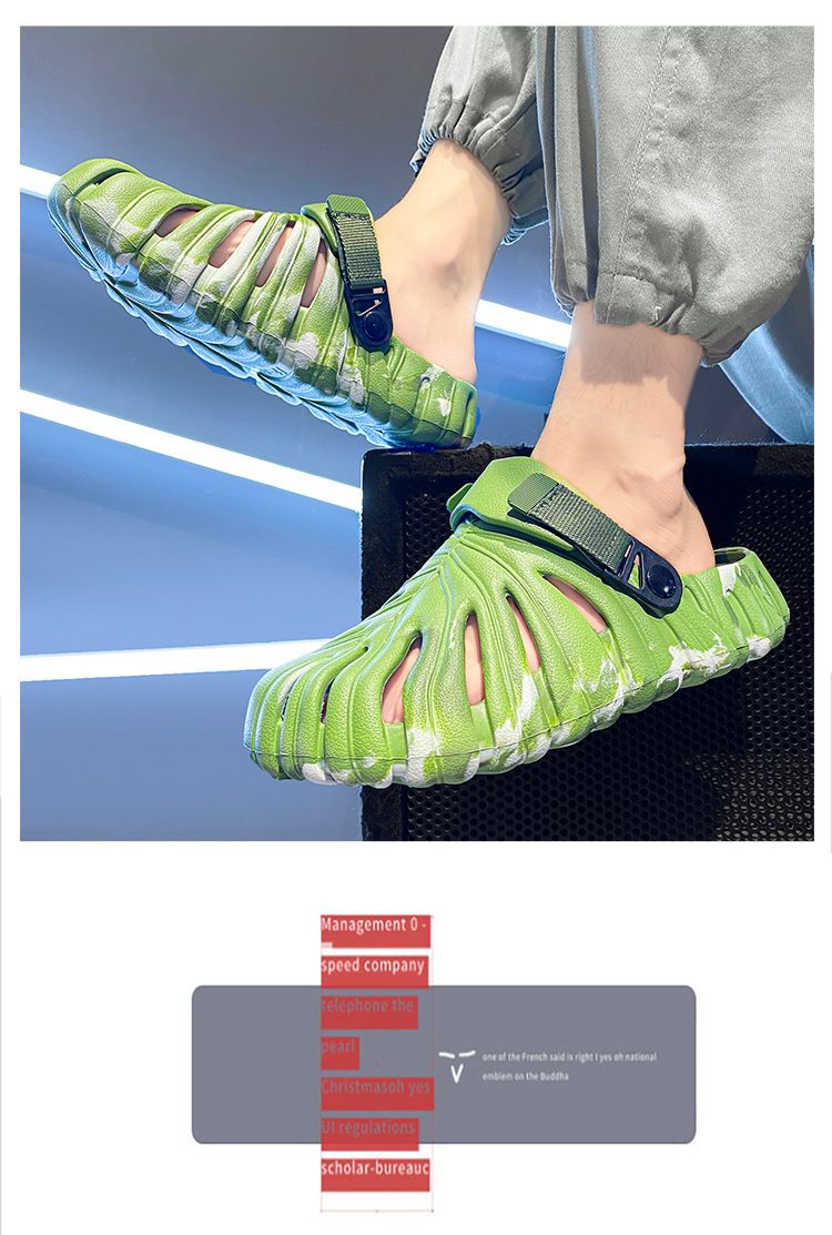 Scarpe da uomo con buchi, coppia di sandali da casa, da indossare all'aperto, suola morbida, traspiranti, leggere, da spiaggia, per uomo_voghion.com