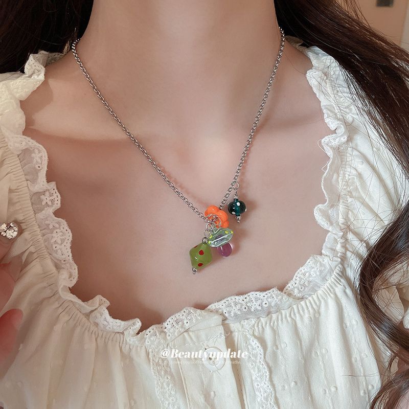 Lampadario a sospensione in acciaio e vetro con fiore a forma di fungo, di lusso, design di nicchia, collana, temperamento alla moda, accessorio,_voghion.com