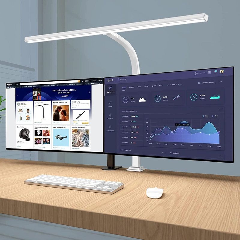 LED Architekt Klemme Task Schreibtischlampe 24W Superhell Extrabreite Fläche Zeichenarbeitsleuchte 4 Farbmodi 5 Helligkeiten_voghion.com